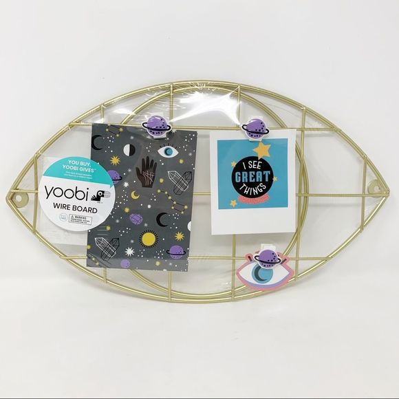 NEW Yoobi Gold Metal Wall Decor With Picture Clips - Picture 2 of 7